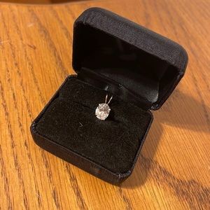 1.75 ct brilliant cz or Moissanite on 14K pendant
